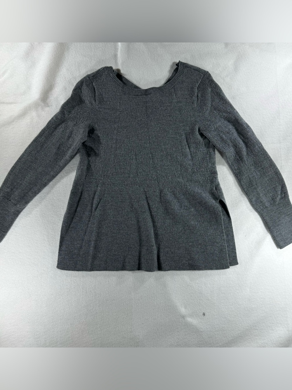 Merino Wool Max Studio Long-Sleeve Knit Cottagecore Cozy Chic Side Slit lattice